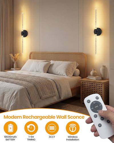 Crystal Inspired Bubble Battery Operated Wall Sconce Set of 2 (2 Count)
