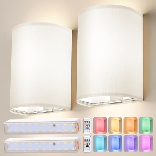 Wall Sconces Battery Operated Wireless Wall Sconces Set of Two (2 Count)
