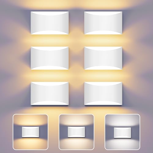 White Modern LED Wall Sconce (6 Count)