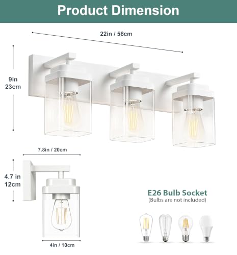 White Bathroom Light Fixtures