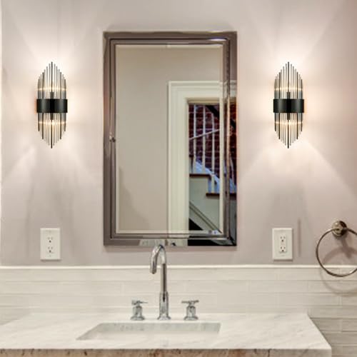 Modern 2 Light Crystal Wall Sconces Set of Two (2 Count)