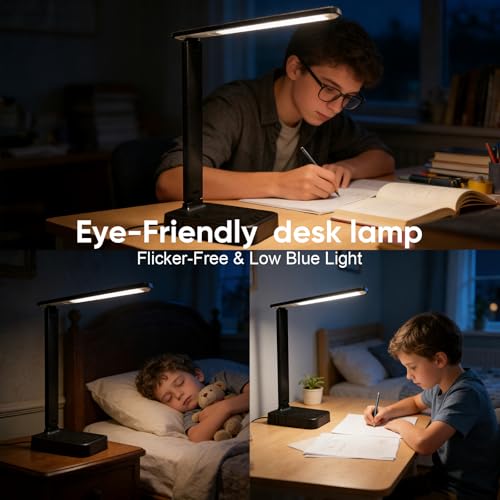 LED Desk Lamp with Power Strip