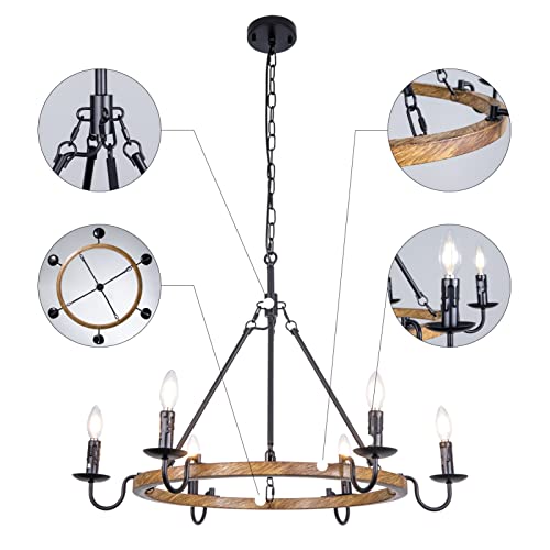Rustic Wagon Wheel Chandelier