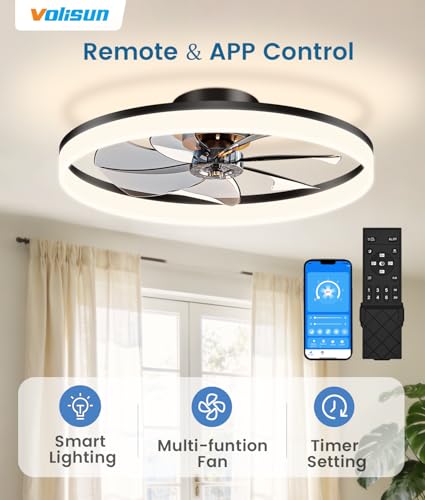 Low Profile Ceiling Fans with Lights and Remote