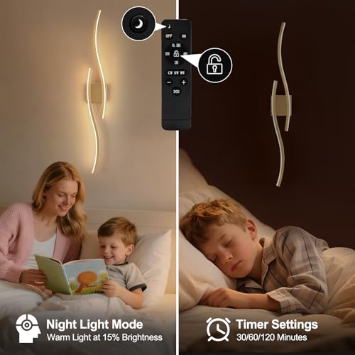 Modern LED Wall Sconce Set of 2