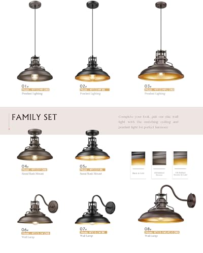 Industrial Pendant Lights Fixture (2 Count)