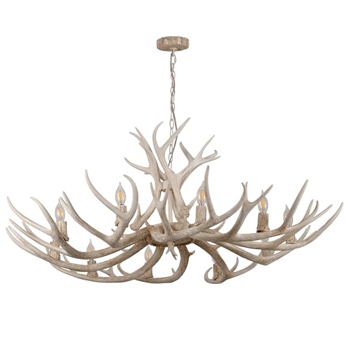 Eldora 10 Light Resin Antler Chandelier 49"