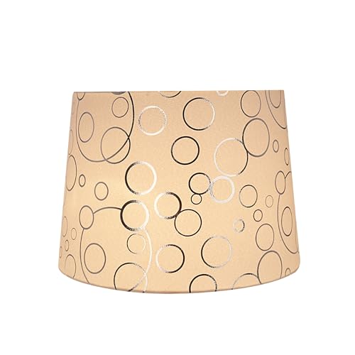 32953 Transitional Hardback Empire Shaped Spider Construction Lamp Shade in White with Circle Pattern