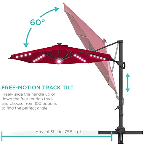 10ft Solar LED Cantilever Patio Umbrella