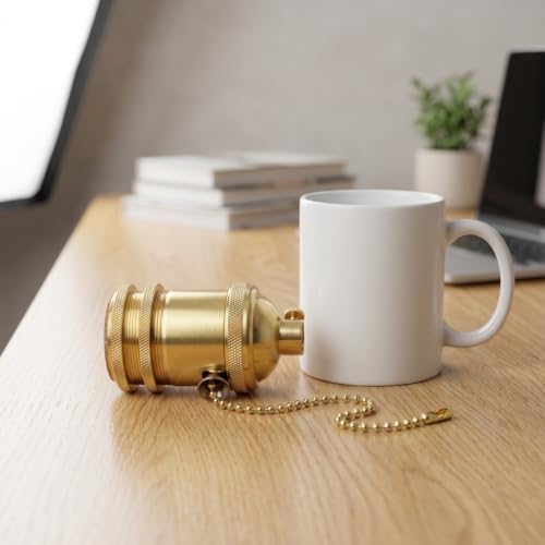 Brass Screw Thread DIY Light Socket Vintage Copper Edison Retro Pendant Lamp Holder for E26 E27 Light Bulbs