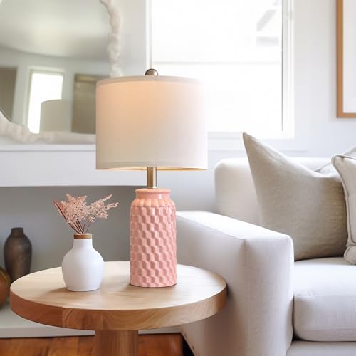 20.5" Pink Small Bedside Lamps Set of 2