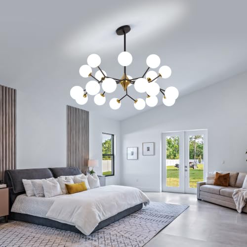 42" Black and Gold Sputnik Chandelier 20