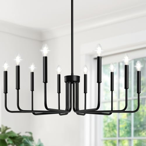 Black 10 Light Chandelier