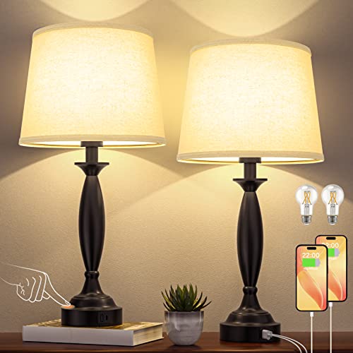 Bedroom Lamps for Nightstand (2 Count)