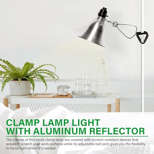 5.5 Inch 2 Pack Clamp Lamp Light Socket with Aluminum Reflector (2 Count)