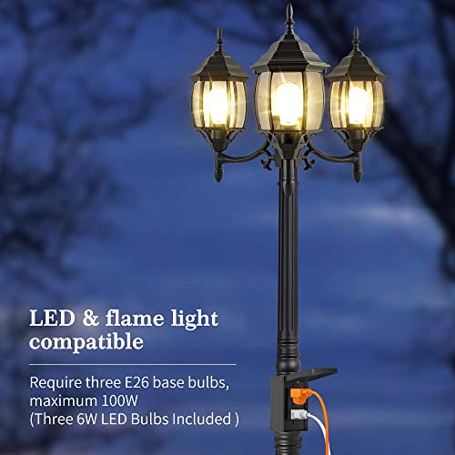 Dusk to Dawn Outdoor Lamp Post Light with GFCI Outlet