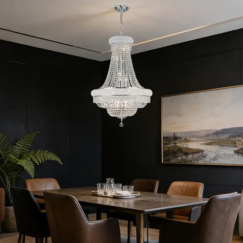 Chrome Crystal Chandeliers for Dining Room