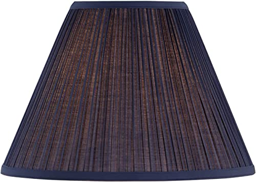33195 Transitional Hardback Empire Shaped Mushroom Pleated Dark Blue Spider Shade