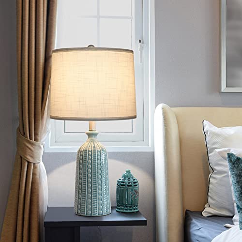 Green Ceramic Table Lamp 24.5"