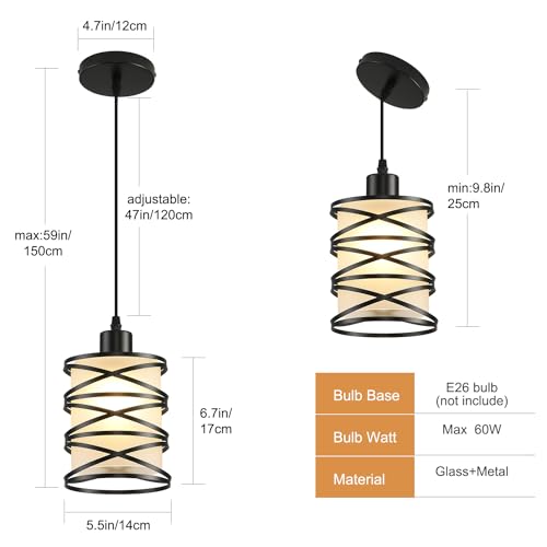 2 Pack Pendant Light Kitchen Island Pendant Lighting (2 Count)