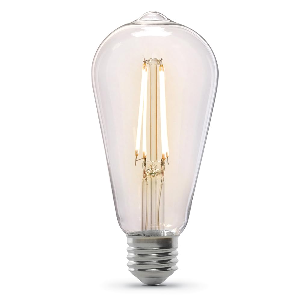 Vintage Exposed Straight Filament Clear Glass LED ST19 (8 Count)
