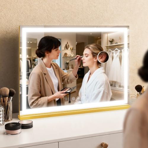 Gold Hollywood Vanity Mirror with Lights