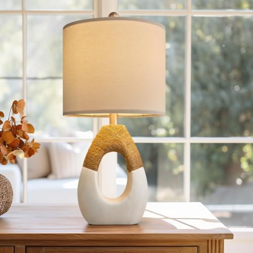 19'' Small Boho Table Lamps for Bedroom Set of 2 for Bedside