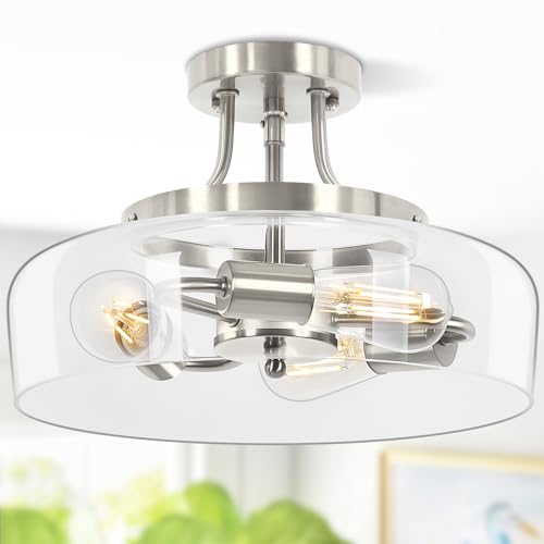3 Light Semi Flush Mount Light Fixture