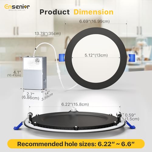 12 Pack 6 Inch LED Recessed Ceiling Light (12 Count)