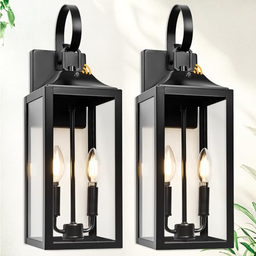 19" Black Dusk to Dawn Outdoor Light Fixture (2 Count)