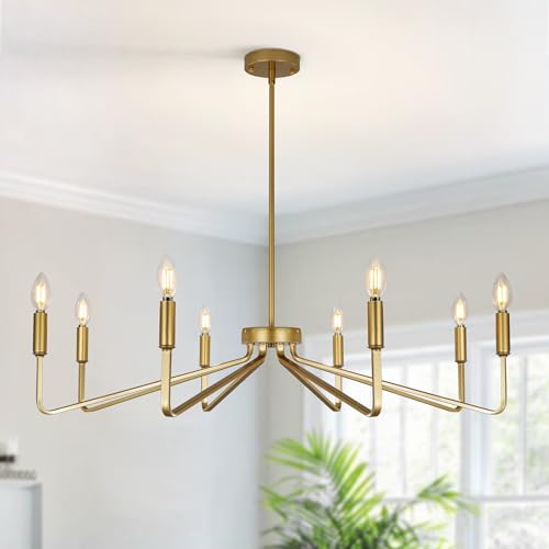 8 Light Gold Chandelier