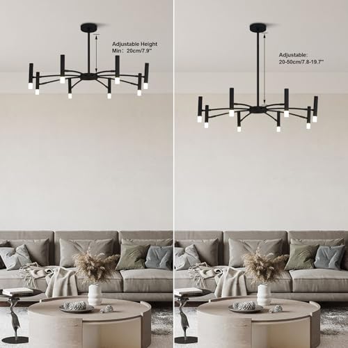 8 Light Black Sputnik Chandelier