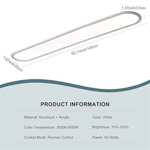 55 Inch Dimmable LED Linear Ceiling Light