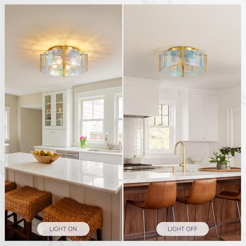 Brushed Gold Semi Flush Mount Ceiling Light