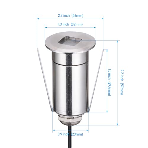 12 Pack 3000K Recessed Low Voltage Deck Light Flat Square Aperture (12 Count)