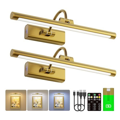 16" Art Lighting for Paintings with 1pcs Extra 6000mAh Battery (2 Count)