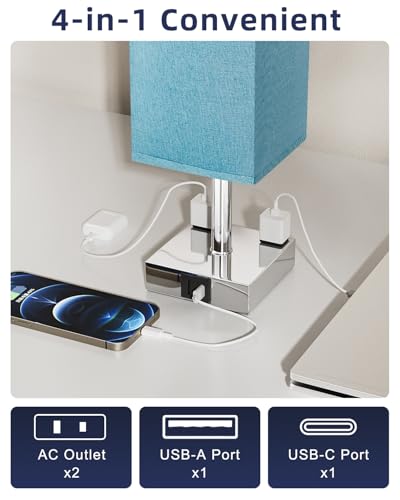 Turquoise Touch Table Lamp for Bedroom