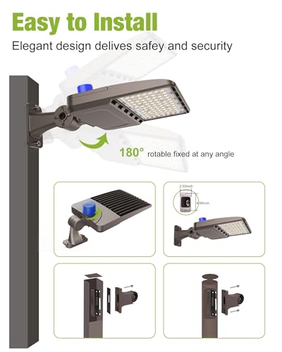 LED Parking Lot Shoebox Lights with Dusk to Dawn Sensor