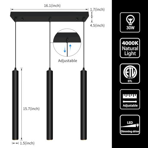 Modern 3 Light Square Pendant Light Fixtures