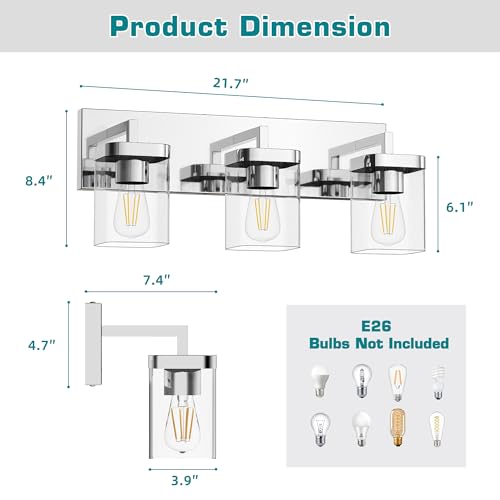 Chrome Bathroom Vanity Light
