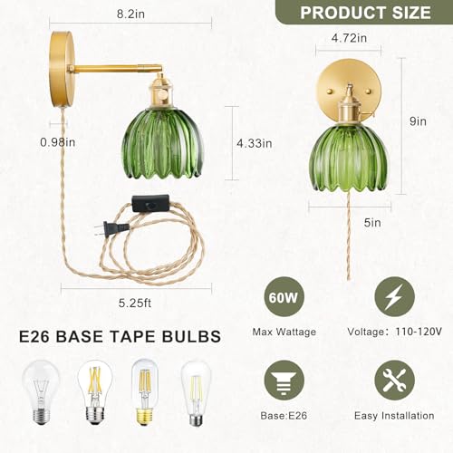Plug in Wall Sconces Set of 2 (2 Count)