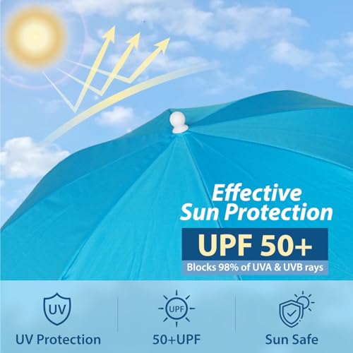 Chair Umbrella with Universal Clamp Adjustable 47 inches and 360° Swivel & UPF 50+ Protection Portable Sun Umbrella (2 Count)