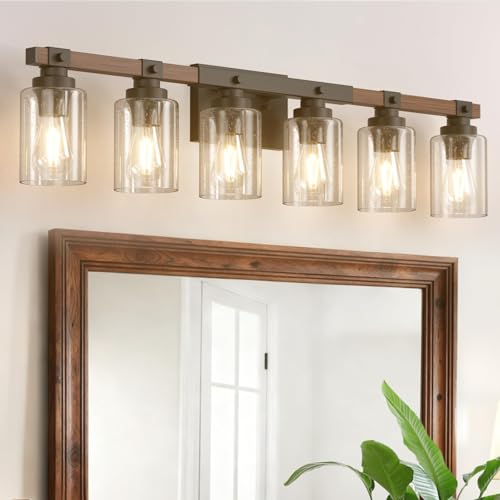 6 Light Farmhouse Bathroom Vanity Light