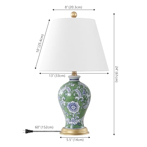 Grace 24" French Country Floral Urn Ceramic Lamp