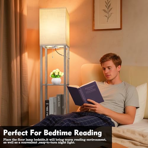Floor Lamp with Shelves
