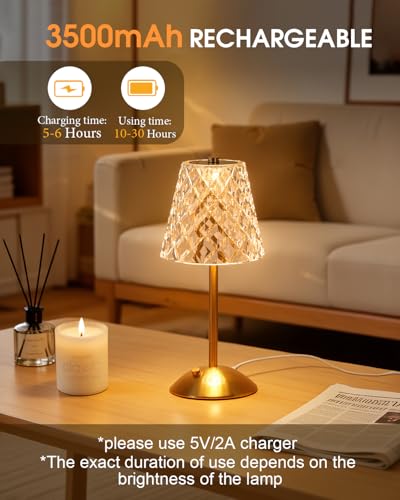 2 Pack Rechargeable Cordless Table Lamp