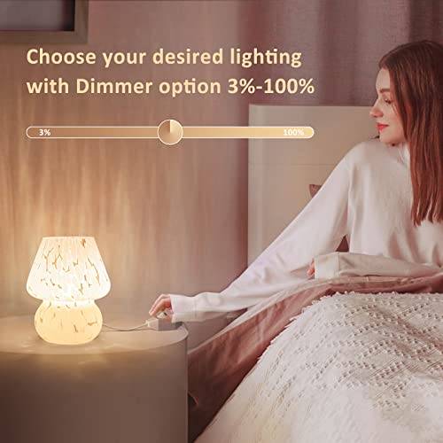 Cute Mushroom Lamp Small Bedside Table Lamp Set of 2 Stepless Dimmable (2 Count)