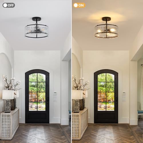 Black Semi Flush Mount Ceiling Light