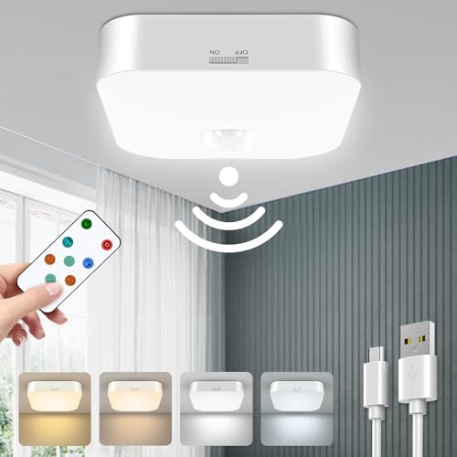 Rechargeable Motion Sensor Ceiling Light with Remote