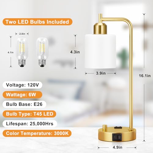 Industrial Table Lamps for Bedroom Set of 2 (2 Count)